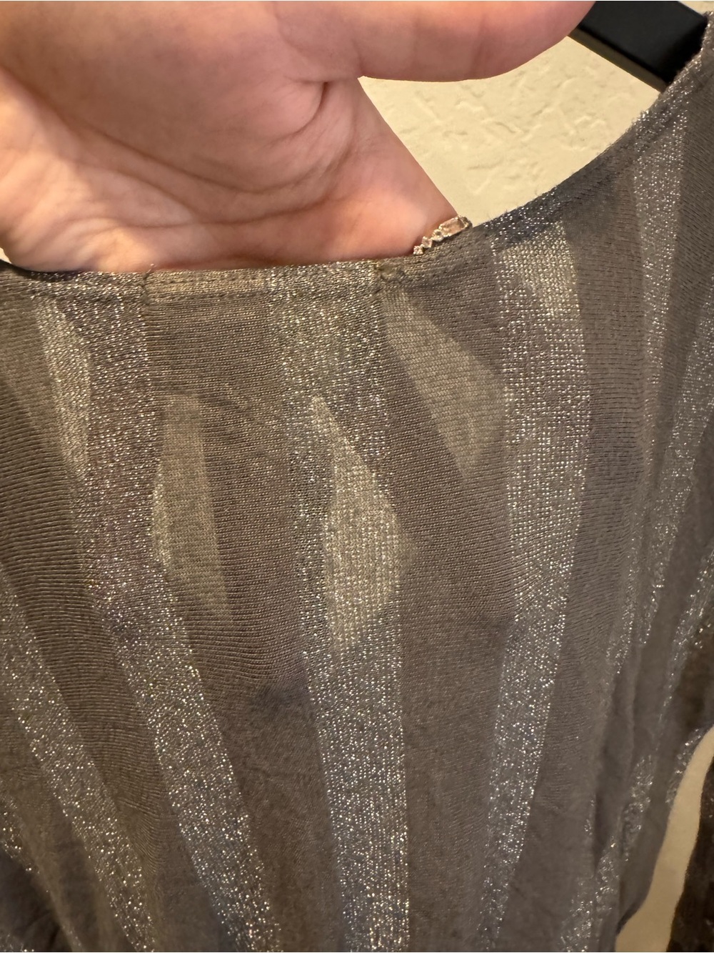 Deadstock Y2K Hem Gray Knit Tunic with Silver Metallic Stripes $66 - Picture 6 of 8